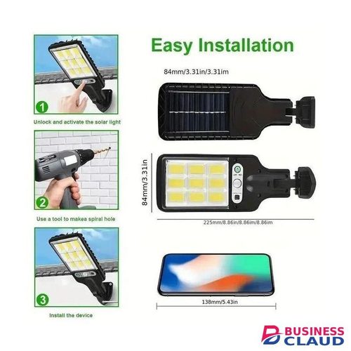 Super Bright 4 Pack Powerful LED Solar Outdoor Led Courtyard Wall Lamp 3 Modes Human Body Induction Garden Terrace Garage Door Street Lighting