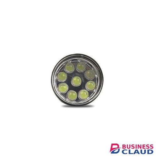 Portable 9 LED Clear Light Aluminum Pocket Mini Flashlight Light Torch - Silver