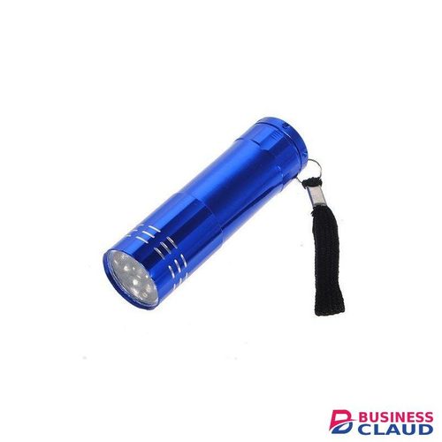 Portable 9 LED Clear Light Aluminum Pocket Mini Flashlight Light Torch - Blue