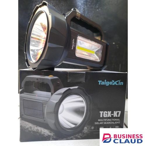 Solar rechargeable torch. TaigeXin TGX- K7 Torch. Multi-functional Electricity charging bright light. 3 light setting + emergency lamp