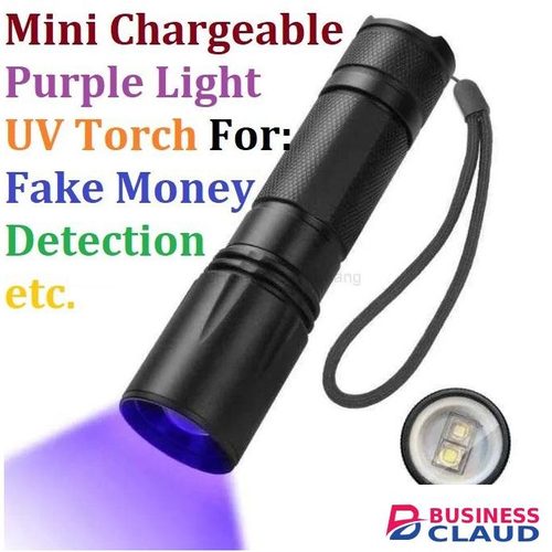 2 In 1 Clear & UV Ultra Violet Purple Flashlight Light Torch For Amber Fake Money Currency Detector 395 Nm Wavelength - 2:S22