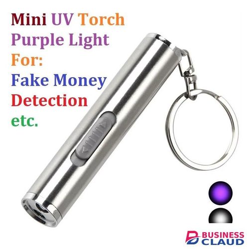 2 In 1 Mini Clear & UV Ultra Violet Purple Flashlight Light Torch For Amber Fake Money Currency Detector 395 Nm Wavelength - 2:M11