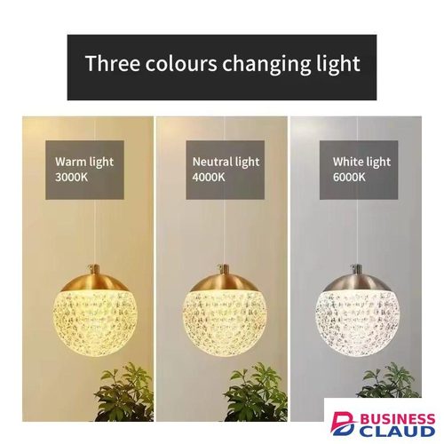 Golden Acrylic Sphere Pendant Lighting for Modern Spaces
