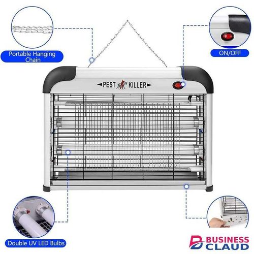 Silent-Operation Electric Mosquito Zapper Lamp 20W UV Insect Trap With Removable Tray