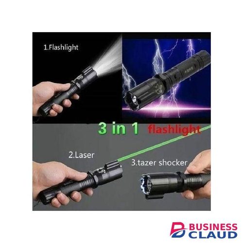 Dp Light 3-in-1 Rechargeable Home Sercurity Self-Defense Electric Shock Laser Pointer Torch