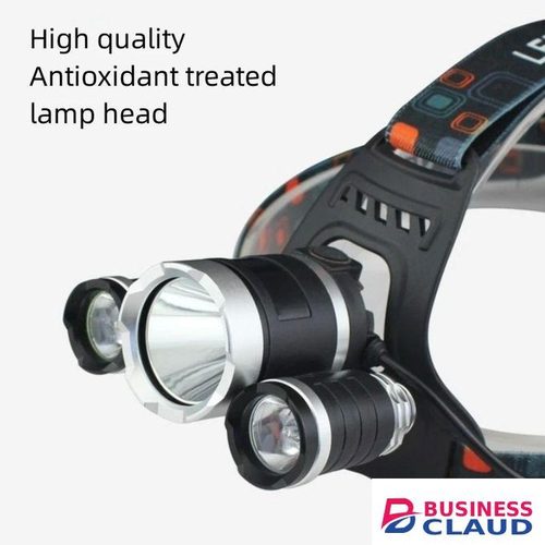 USB Rechargeable 3 Head LED Headlamp Telescopic Focus Torch