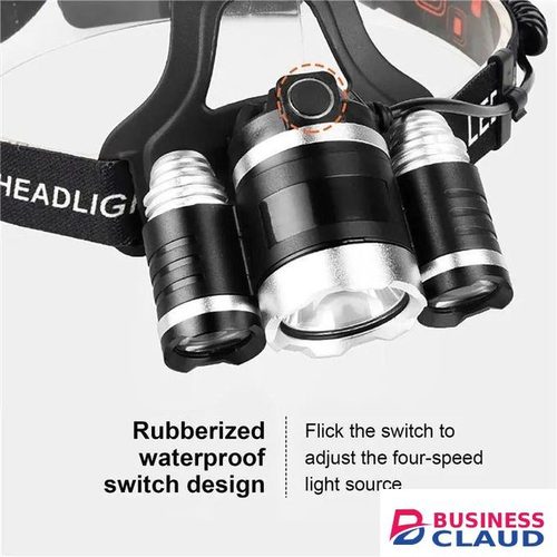 USB Rechargeable Hiking Headlamp – Waterproof Zoomable Torch for Night Trails