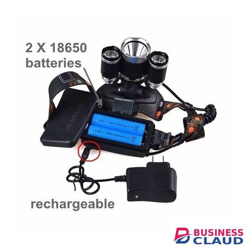 Portable Rechargeable Headlamp 3xT6 Bulbs Adjustable Zoom Waterproof