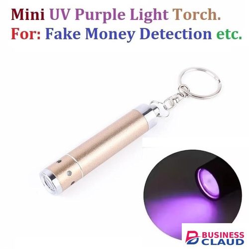 1 LED Mini Rechargeable UV Ultra Violet Purple Flashlight Torch For Amber Fake Money Currency Detector 395 Nm Wavelength - M11R