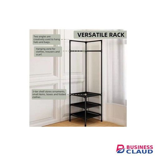 Multifunction Coat Rack Shoe Racks - 3 Levels - Black