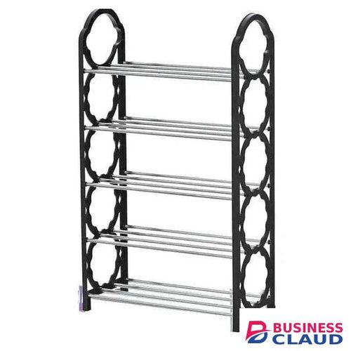 5 Layers Portable Simple Plastic Shoe Rack - Black