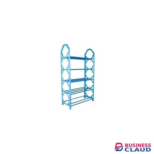 5-Layer Blue Simple Plastic Shoe Rack. 10 Pairs