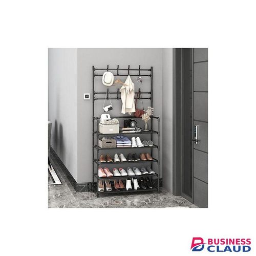 TC Classy Luxurious Multifunctional 5 Tier Shoe Rack Organiser + Simple Floor Coat Hat Rack With 8 Hooks