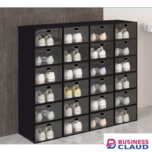 Shoe Box Organizer Foldable Display Storage Plastic Adjust