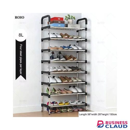 Portable Shoe Rack 26 pairs 8 layer, Organizer Aluminum Metal Standing Shoe Rack, DIY Shoes Storage Shelf Home Organizer