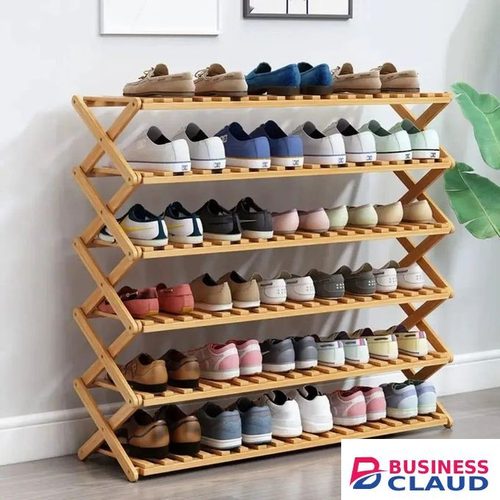 6-Tier Foldable Bamboo Shoe Rack
