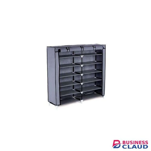 36 Pairs Double Column Free Standing Shoe Rack Organizer With Cover. Portable