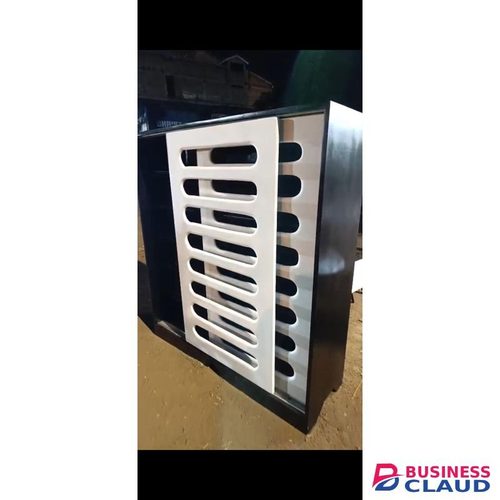 Modern Multi-Purpose Display Cabinet 5x1.5x4.5ft Ventilated Sliding Panel Elegant Wooden Storage Cabinet
