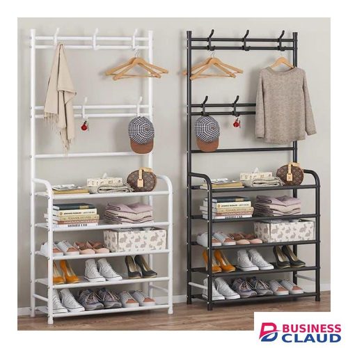 Shoe And Hat Rack – Multi-Tier Organizer With Hooks For Hats, Shoes, Bags & Coats"