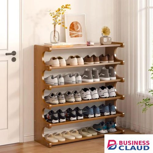 6 Layer Bamboo Shoe Rack – 30–36 Pairs Capacity