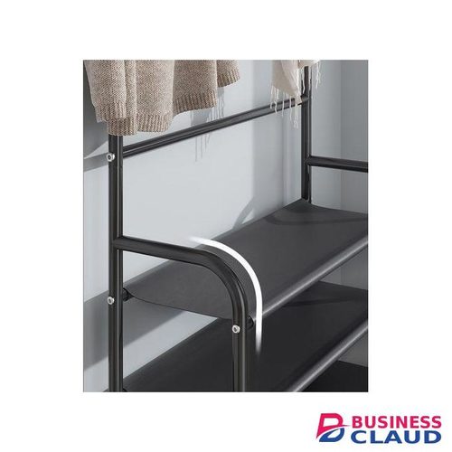 TC All-In-1 Shoe Rack/Coat Rack/Cap Scarf Bag Cloths Hanger- Black-Recommended