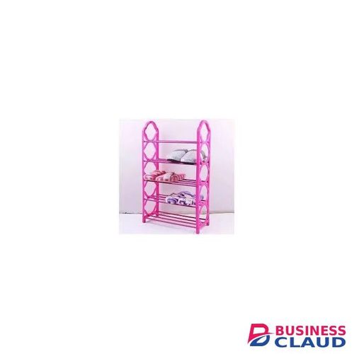 Quality Simple 5 Layer Plastic shoes rack-PINK