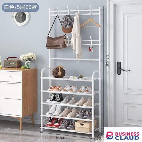 TC All-in-1 Shoe Rack/coat Rack/Cap Scarf Bag Cloths Hanger-5 Layers