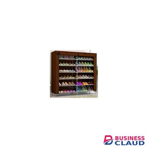 Quality 36 Pairs Double Column Free Standing Shoe Rack Organizer With Cover. Portable