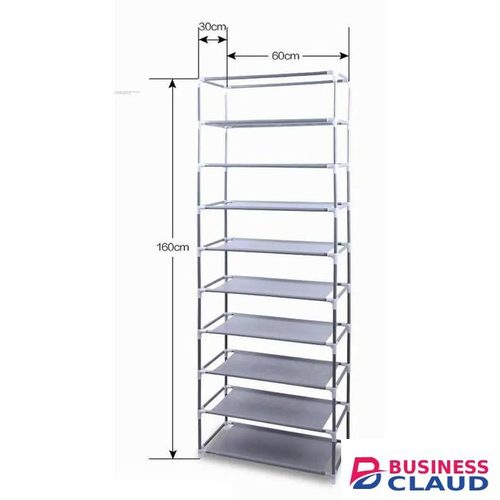 10-Tier Dustproof Shoe Rack with Fabric Cover