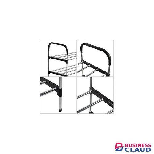 6-Tier Metal & Fabric Shoe Rack Organizer - Space Saving Entryway Shoe Storage (60x30x110cm)