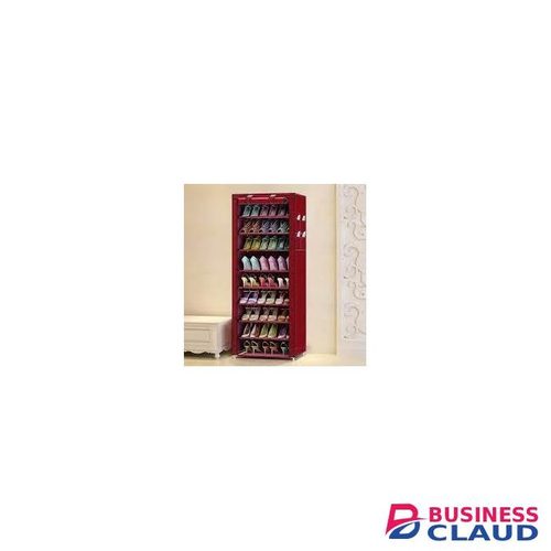 Free Standing Shoe Rack Organizer With Cover- maroon