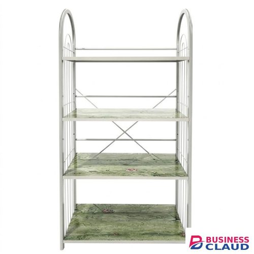 4-Tier Multipurpose Storage Rack – Elegant Wood & Metal Organizer for Kitchen, Living Room & Office