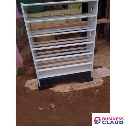 White Shoe Rack with 2 Drawers - 3ft x 4ft Storage Organizer