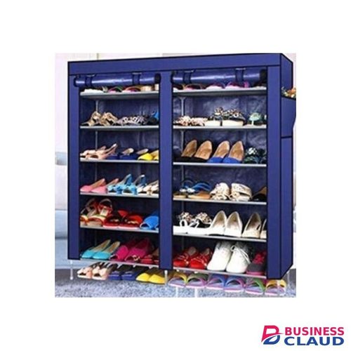 Nunix 30 Pairs Shoe Rack 2Column Shoe Organizer With Canvas Cover
