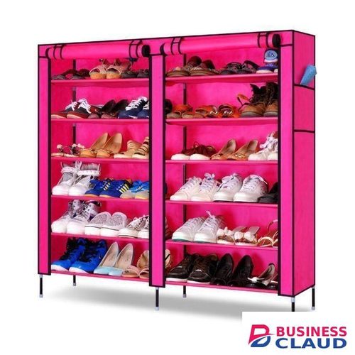 Free Standing 36 Pair Double Column Shoe Rack