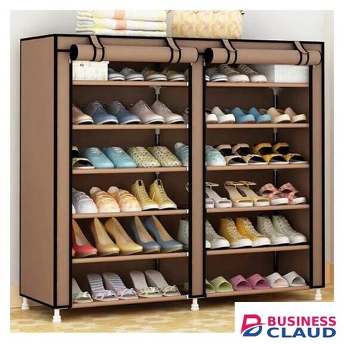 High Quality 36 Pair Shoe Rack With Cover - BROWN