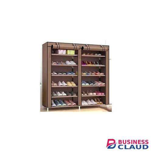 2 Column 36 Pairs Dustproof And Water Proof Shoe Rack/organizer - brown