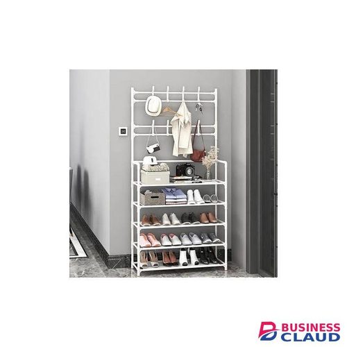 5-Tier Metal Shoe Rack Hat Rack, Entryway Storage Organizer