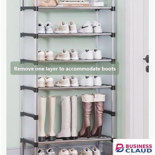 CYFAZA Shoe Rack Organizer 6 Tiers Dust-proof & Stainless Steel Free Standing Black