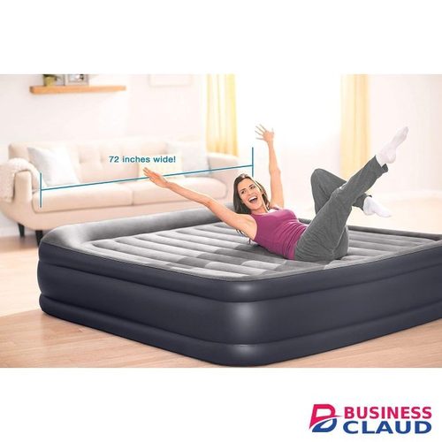Intex Elevated Inflatable Pillow Rest Air Mattress Bed With Built-in Internal Pump