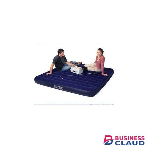 Intex Queen Size- 5x6 feet - 152cmx 203cmx 25cm, Classic Downy Air mattress bed/ Fiber tech Portable Air Mattress,plush Velvety Soft Surface for Camping, Guests and Home