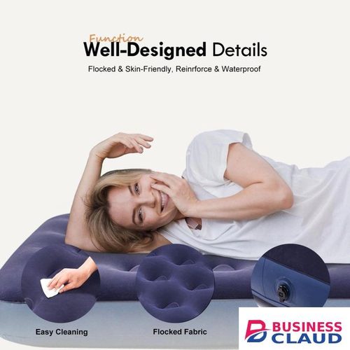 ShebSheb Single Size Air Mattress Inflatable Bed, Blow Up Mattress Camping Sleeping Pad (Pump Not Included)
