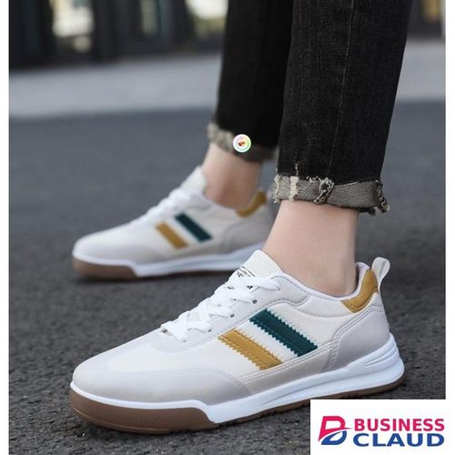 BLWOENS Men's Sneakers Casual Shoes Comfortable Sneakers Classic Lace-up Shoes- White