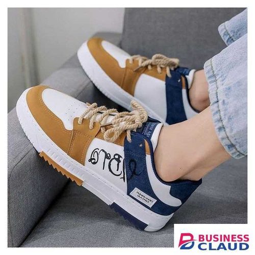 Men's casual thick-soled sports shoes--yellow in 1-quality-watch-leather-wallet-leather-belt-key-holder-perfume-and-pen-brown