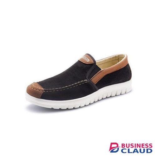 Mens Slipon Sports Shoes Loafers Canvas Casual Classic Running Sneaker Black