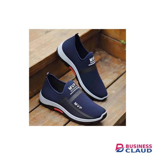 Men's Casual Sneakers Slip-on Sport Shoes Running Breathable Shoes Blue-EU 44