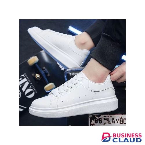 Men's Comfortable Gentle Casual Sport Running Sneakers Shoes Solid White