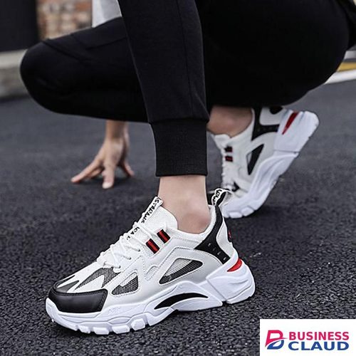 AIDAILU Men's Lightweight Sneakers Casual Sports Shoes Breathable Running Shoes - White