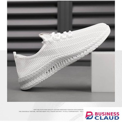 Men's Sneakers Breathable Sports Shoes Running Sneakers-White