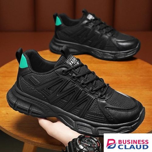 AIDAILU Men's Casual Sneakers Breathable Running Shoes Male Sport Shoes - Black in Kahawa-wendani